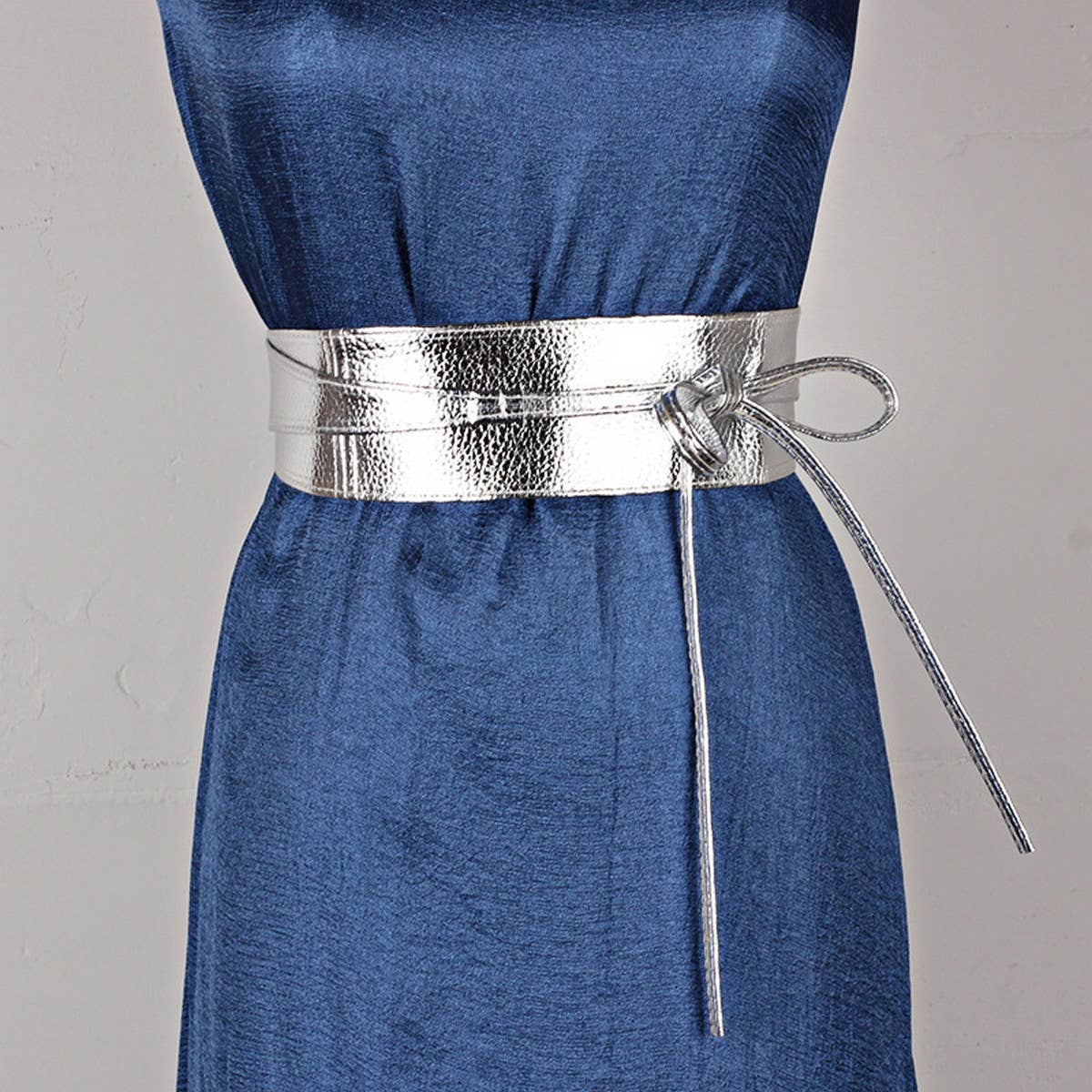 WIDE RIBBON BOW TWO CIRCLE BELT WAIST SEAL_CWABE0338