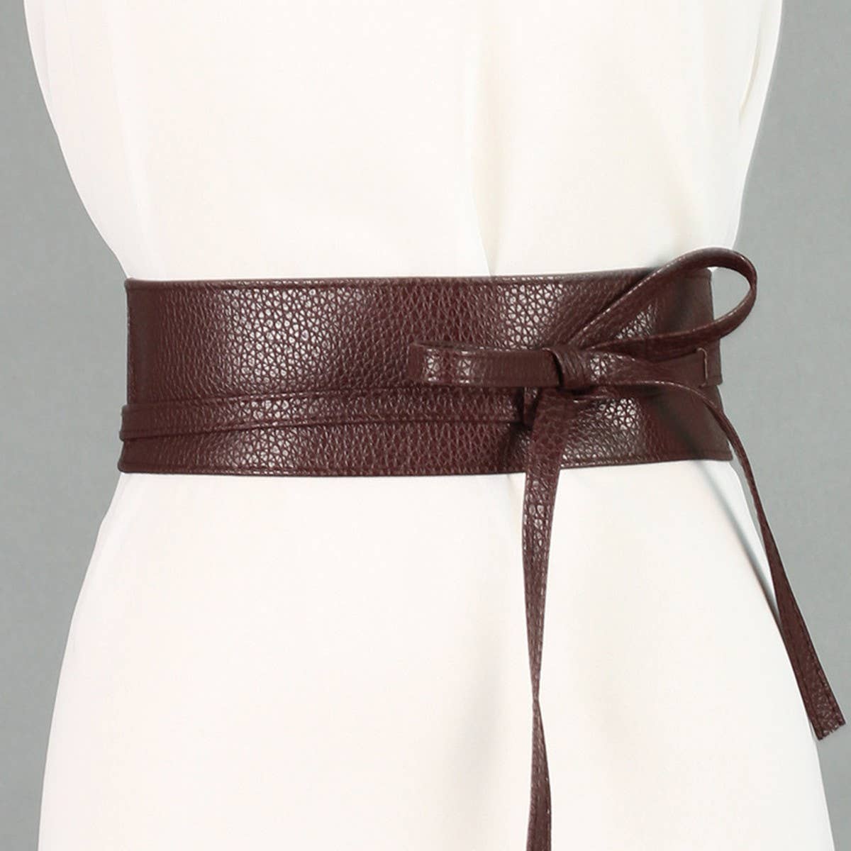 WIDE RIBBON BOW TWO CIRCLE BELT WAIST SEAL_CWABE0338