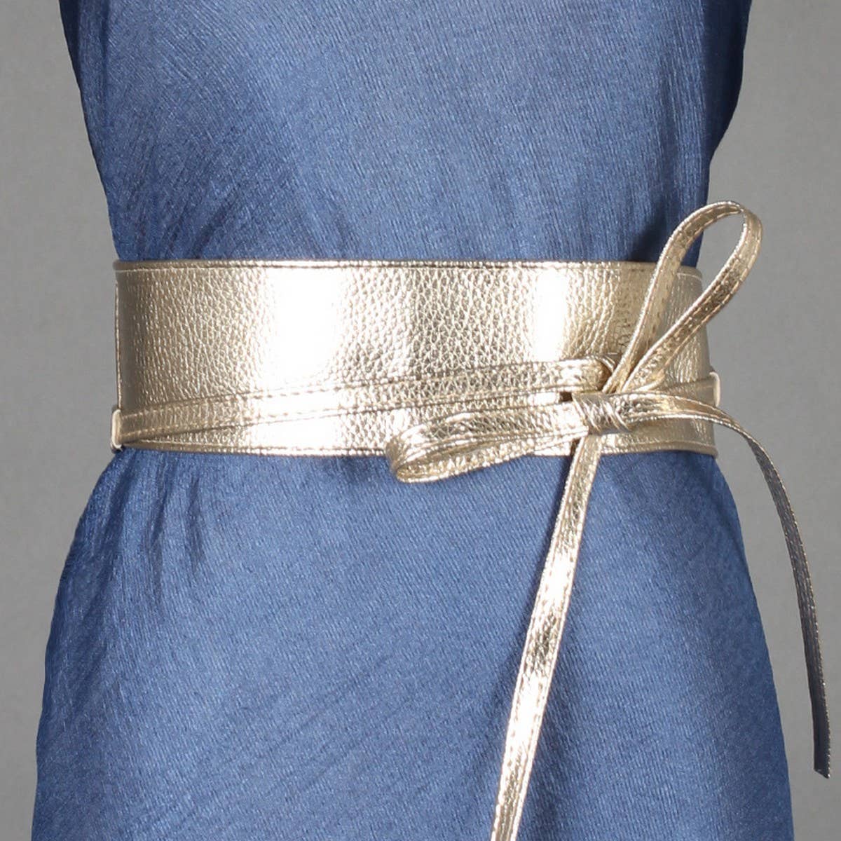 WIDE RIBBON BOW TWO CIRCLE BELT WAIST SEAL_CWABE0338